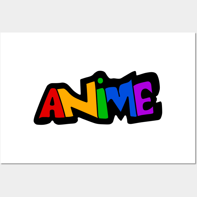 Colorful Anime Text Logo Wall Art by malaqueen